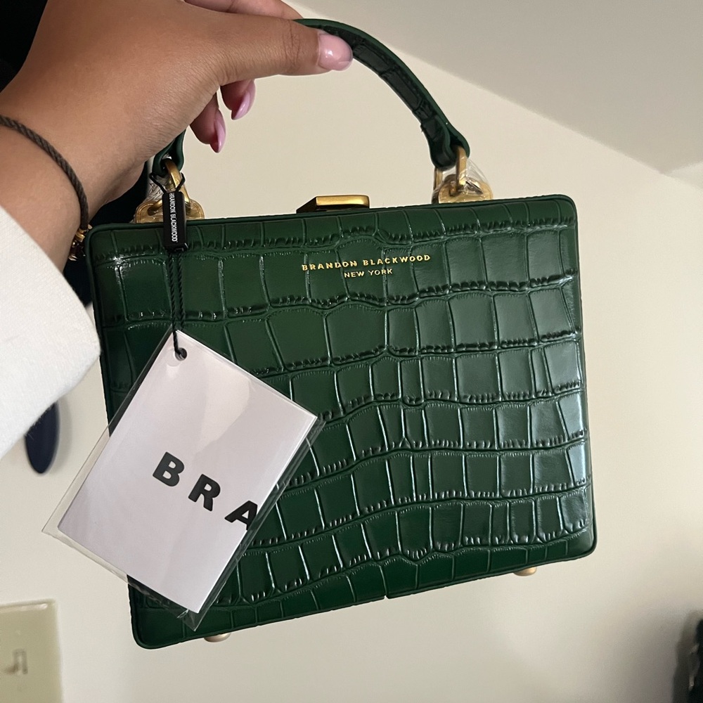 Brandon Blackwood Forest Green Croc Mini Bag